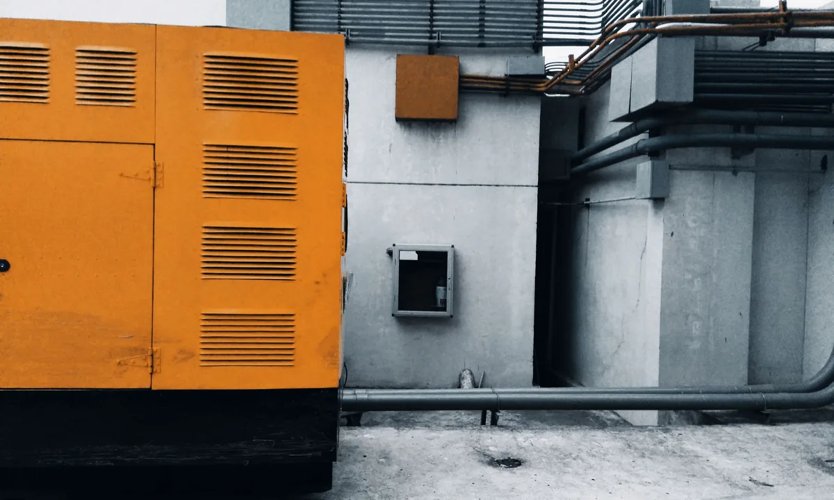 Grupo electrógeno de respaldo instalado junto a la sala de máquinas